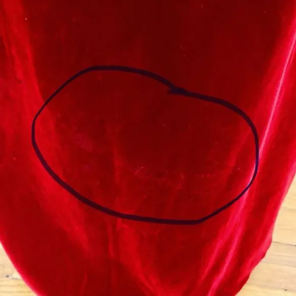 1960s Cranberry Red Straight Maxi Skirt Plush Velvet Hippie Does Victorian - Picture 8 of 9